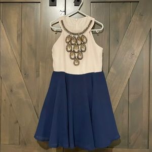 Pippa & Julie stunning rhinestone statement dress Girls size 7